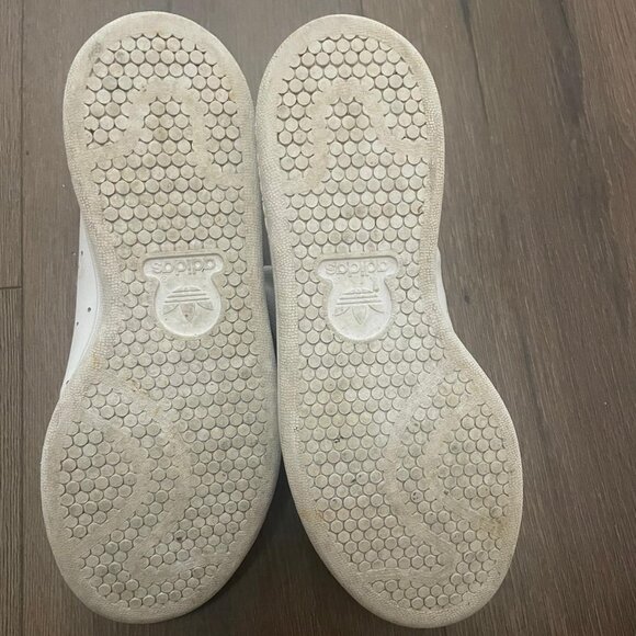 Adidas Stan Smith White Green Leather Sneakers Size 4 - Picture 7 of 8